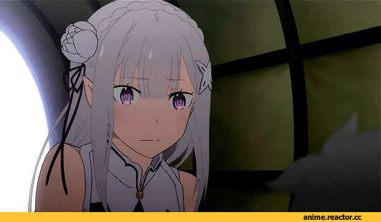 Emilia (re zero), Re Zero Kara Hajimeru Isekai Seikatsu, anime gif, Anime