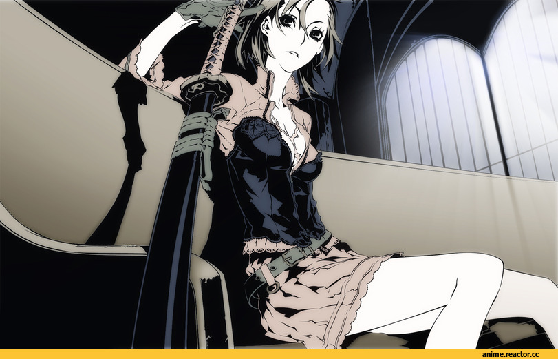 Anime Art, девушка art, катана, хайрез, Bullets & Carnage, Anime