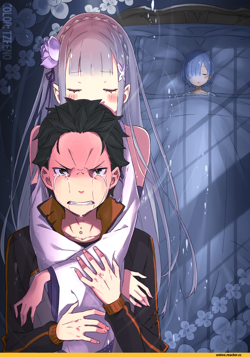 Re Zero Kara Hajimeru Isekai Seikatsu, Emilia (re zero), Rem (re zero), Natsuki Subaru, tzeeno, Anime