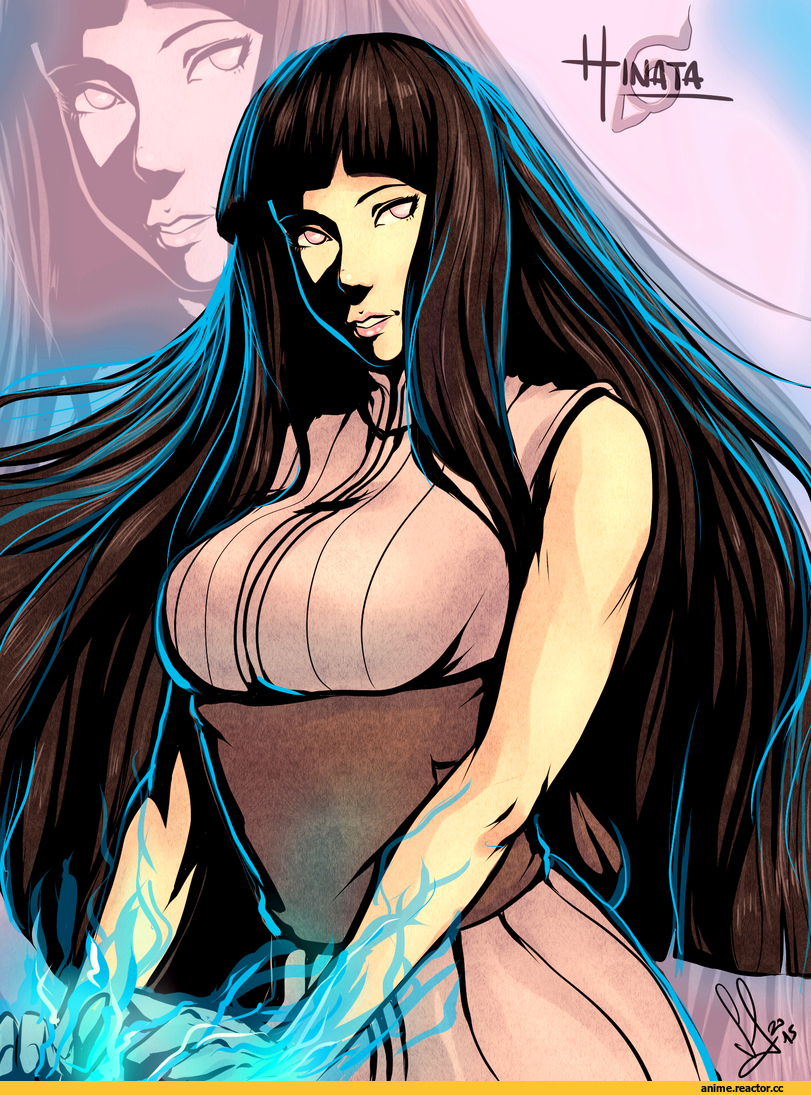 Hinata Hyuga, Naruto, Anime Art, SolKorra, art барышня, красивые картинки, Anime