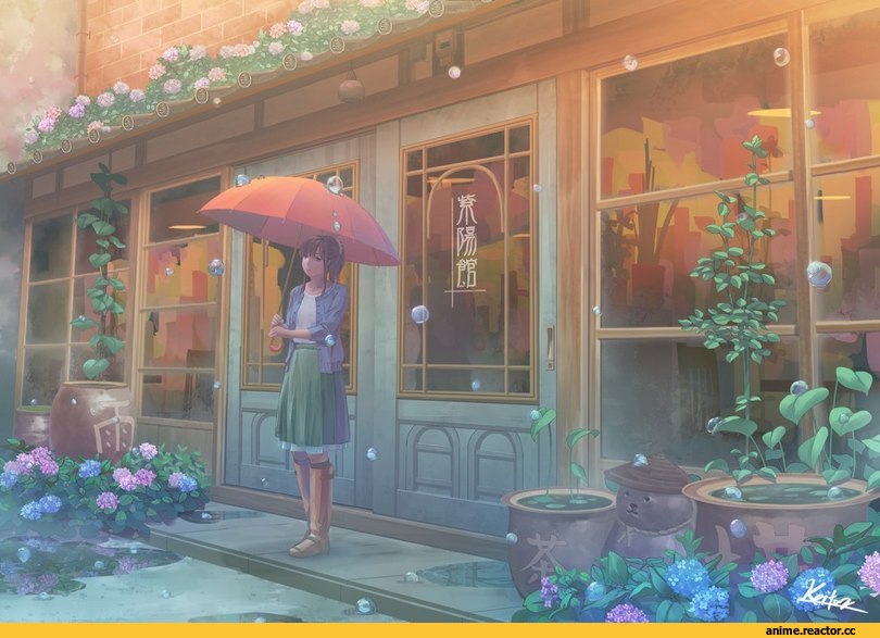 kaitan, арт барышня, art, зонтик, Anime Art, красивые картинки, Anime