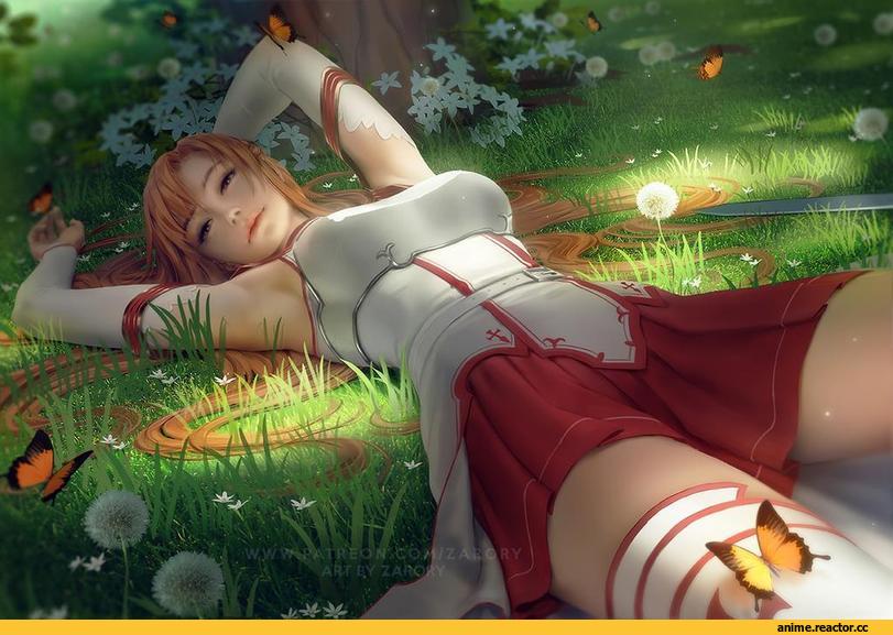 Asuna, Sword Art Online, Zarory, artist, арт барышня, art, Anime