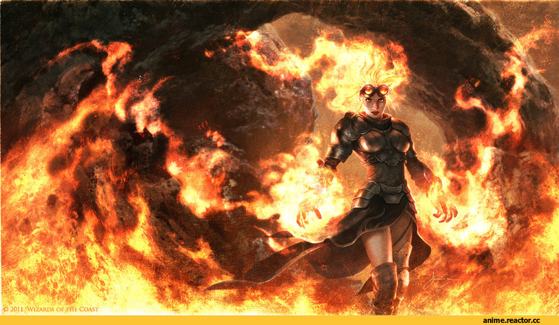 art, Jason Chan, planeswalker, chandra ablaze, девушка, песочница, удалённое, Anime