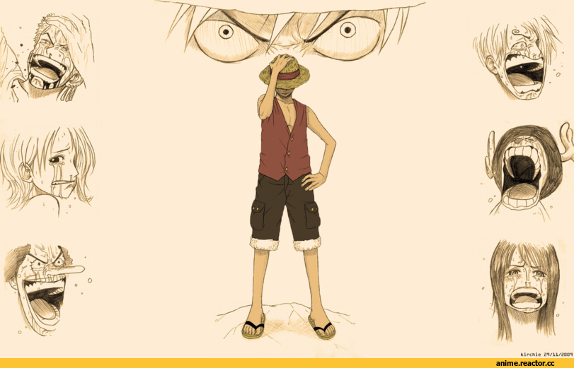 One Piece, luffy monkey d, art, Anime