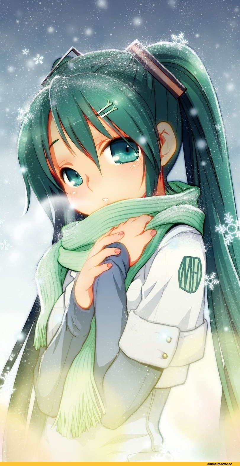 art, зима, Vocaloid, Hatsune Miku, Anime