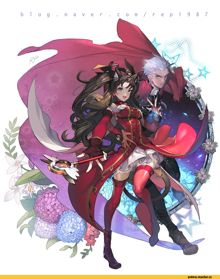 Fate/Stay Night, Tohsaka Rin, art, красивые картинки, Archer (Fate/stay night), Fate (series), Anime