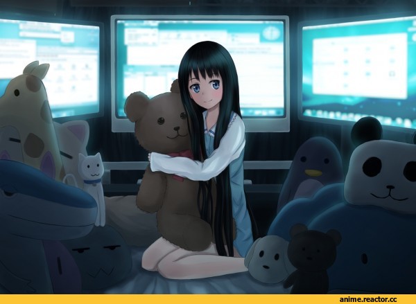 art, красивые картинки, девушка, милота, медведь, shionji yuuko, kamisama no memo-chou, Anime