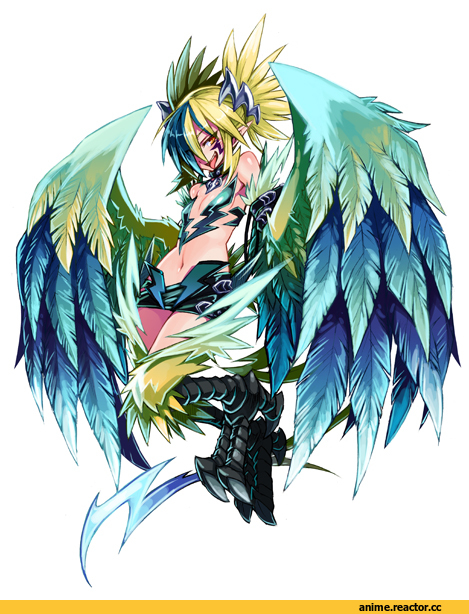 Monster Girl (Anime), Anime Art, art, красивые картинки, Harpy (Monster Girl Anime), гарпия, под катом еще, Anime