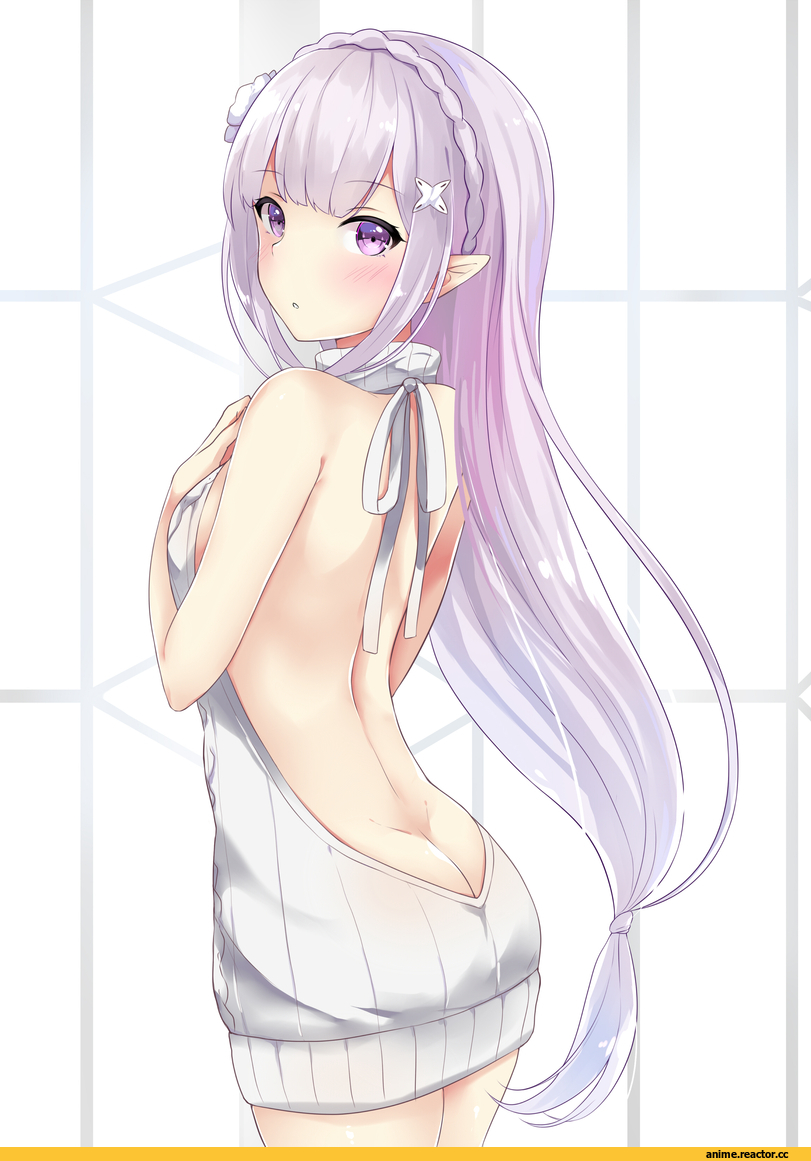 kaetzchen, Emilia (re zero), Re Zero Kara Hajimeru Isekai Seikatsu, Virgin Killer Sweater, Anime