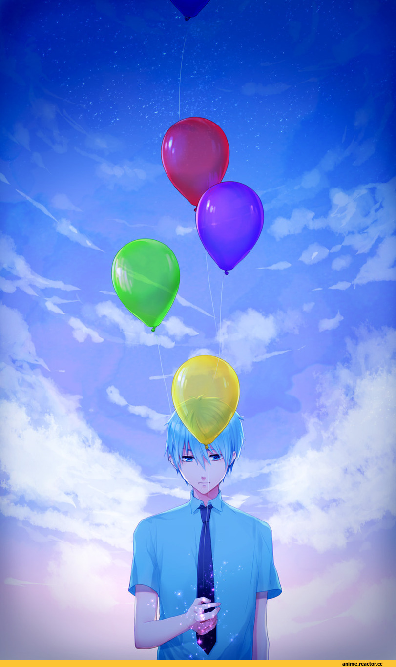 Баскетбол Куроко, куроко, аниме-арт, art, красивые картинки, с днем рождения, шарики, Anime