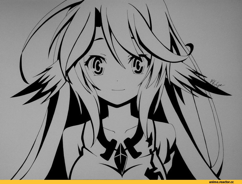 Anime Art, Monochrome (Anime), No Game No Life, Jibril, Anime