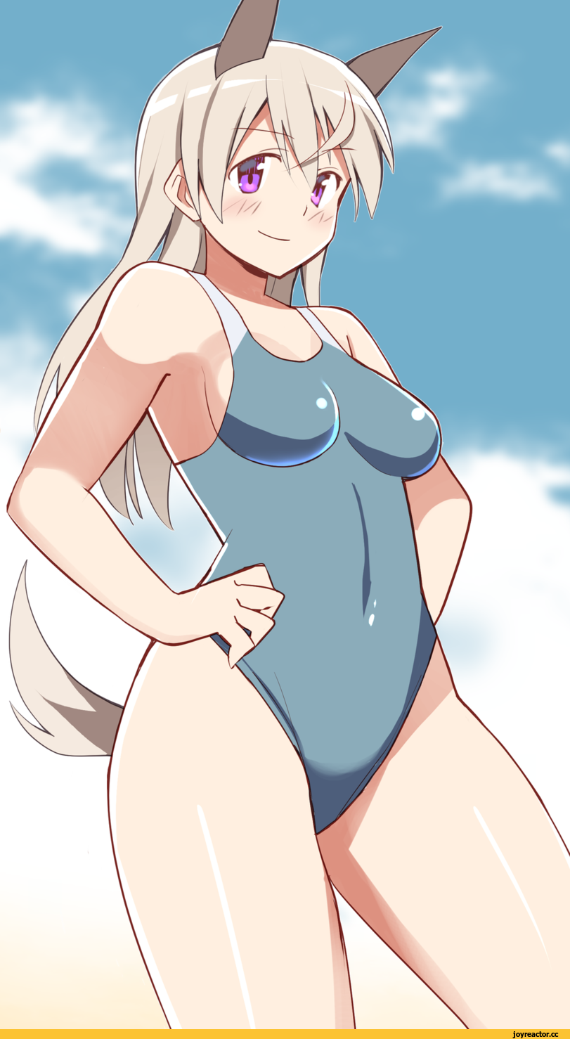 Eila Ilmatar Juutilainen, Strike Witches, Kitsunemimi, Animal Ears, Anime Ero Swim, Anime Ero, Anime