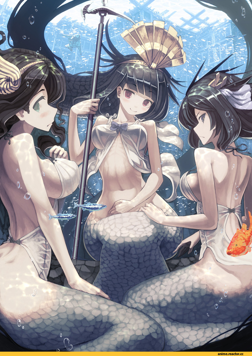 Anime Original, Anime Art, tefec, Mermaid Girl (Anime), Monster Girl (Anime), Anime Ero Swim, Anime Ero, Anime