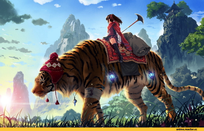 Anime Art, тигр в шапке?!, удалённое, Anime