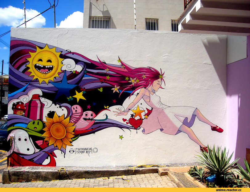 Anime Art, street art, Lucy in the sky, Anime