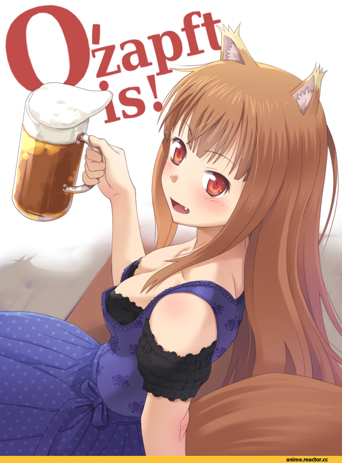 Хоро, волчица и пряности, пиво, бухло, Inumimi, Animal Ears, Anime