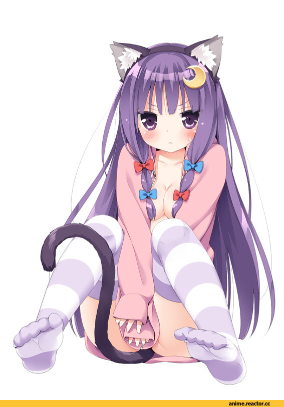 Touhou Project, Patchouli Knowledge, Неко, Animal Ears, Anime