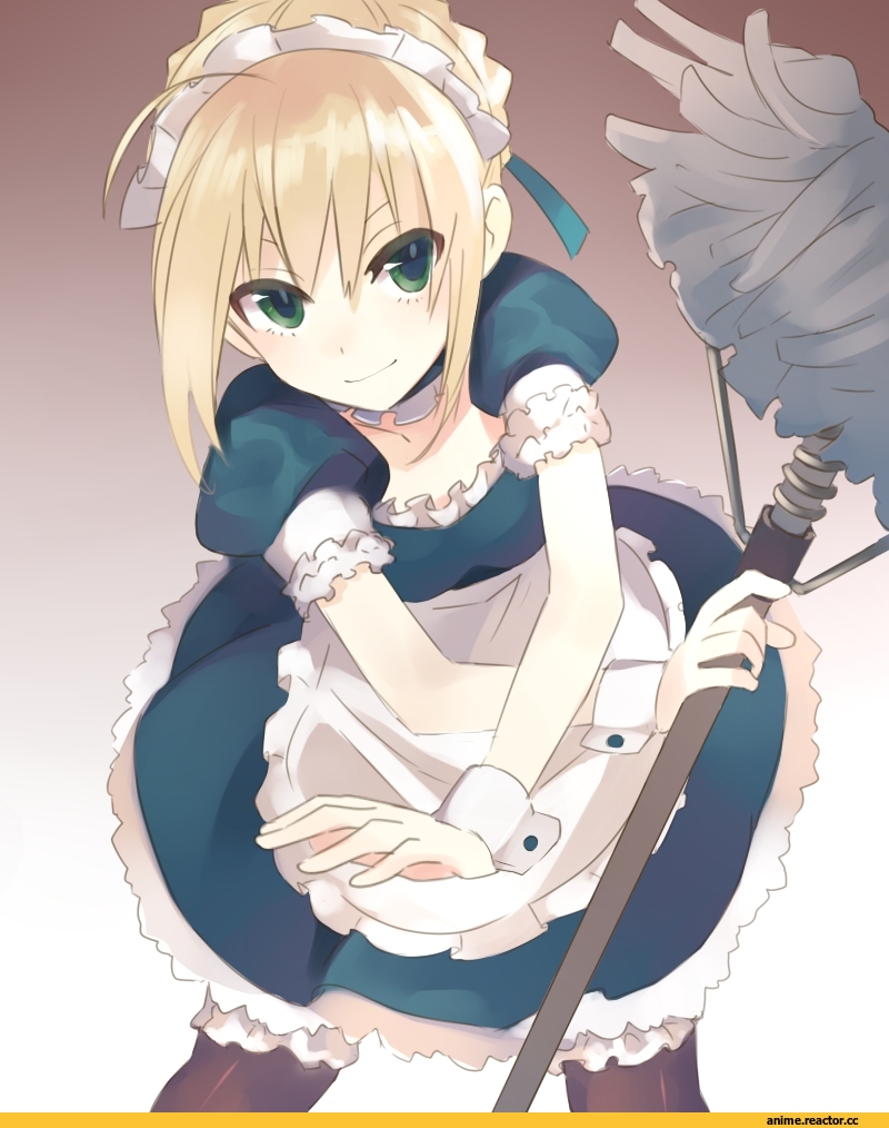 милота, Anime Art, горничная, Saber (Fate), Fate (series), Anime