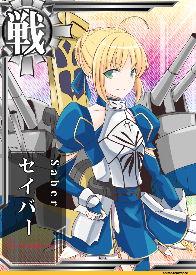 Saber (Fate), Fate (series), Kantai Collection, crossover, iwanaga tm, Anime