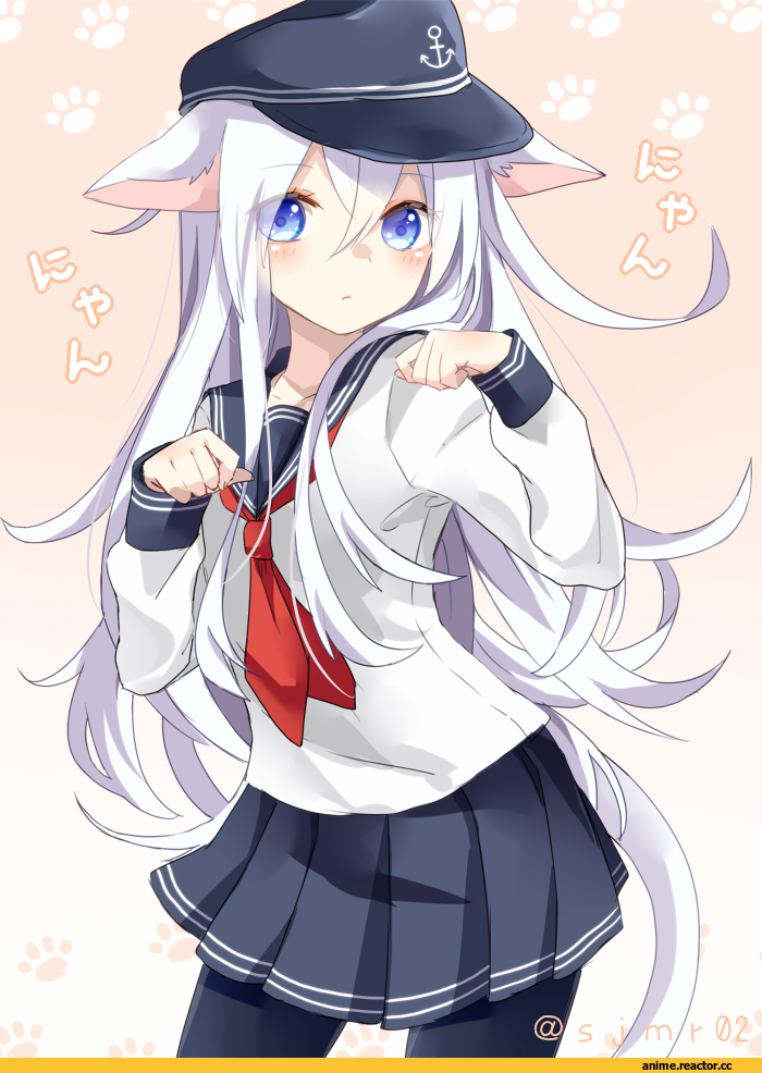 Hibiki (Kantai Collection), Kantai Collection, Неко, Animal Ears, Anime