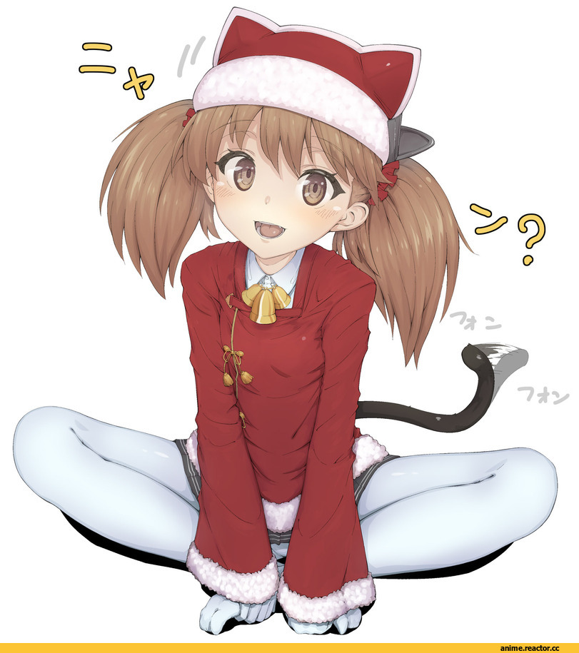 Kantai Collection, Ryuujou, neko, Animal Ears, Anime Christmas, Anime