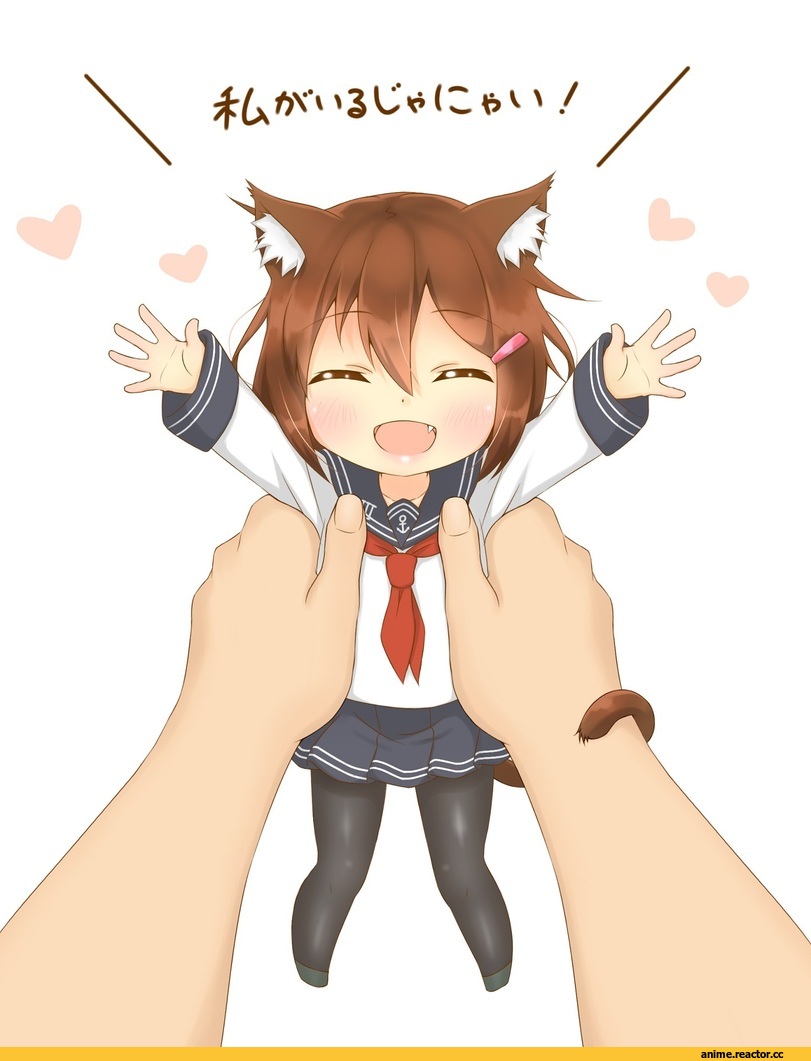 Kantai Collection, Ikazuchi, Inazuma (Kantai Collection), kyounami, neko, Animal Ears, Anime