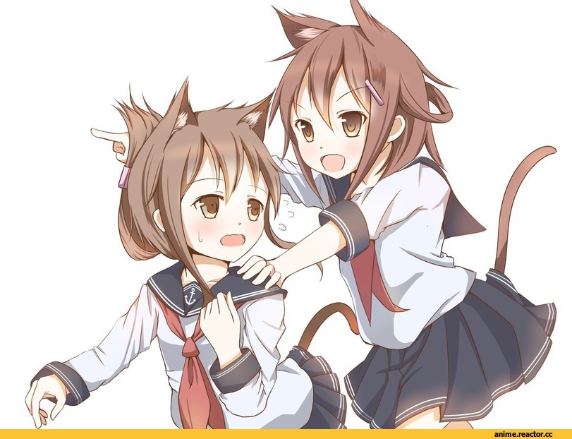 Ikazuchi, Kantai Collection, Inazuma (Kantai Collection), neko, Animal Ears, Anime