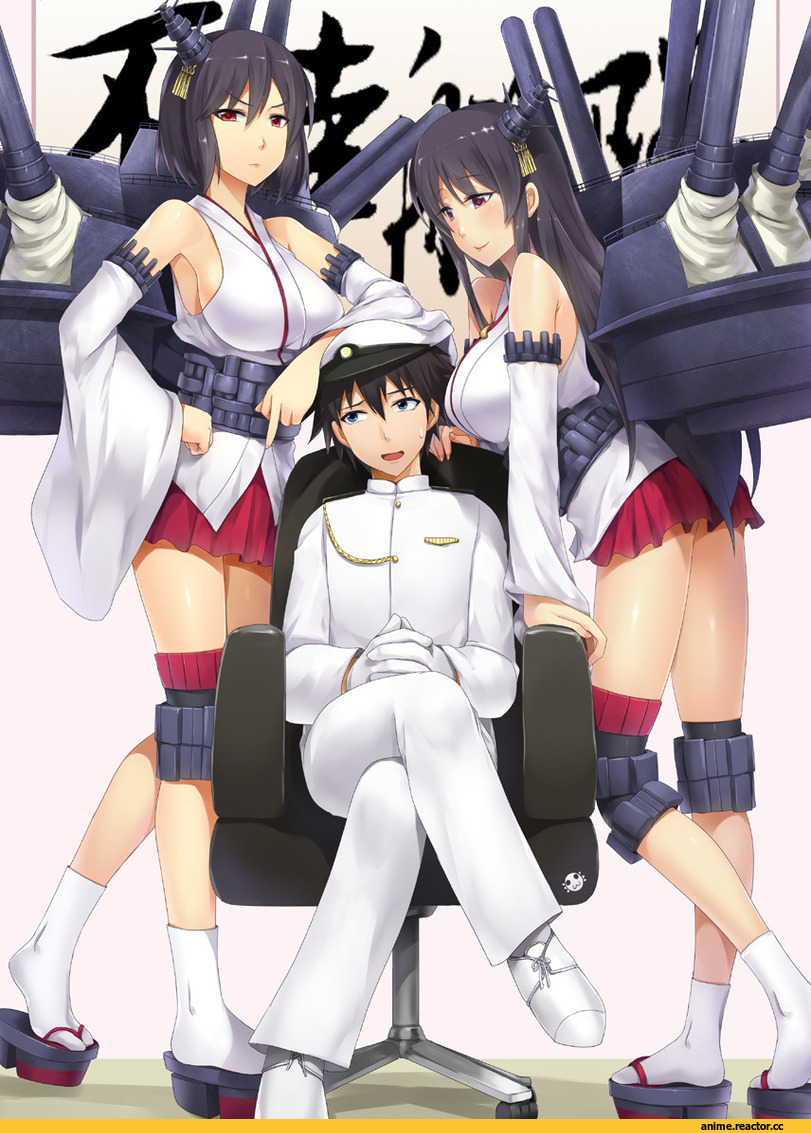 Kantai Collection, ToAru, Fusou, Yamashiro, Kamijou Touma, Admiral (Kantai Collection), crossover, darkmaya, Anime