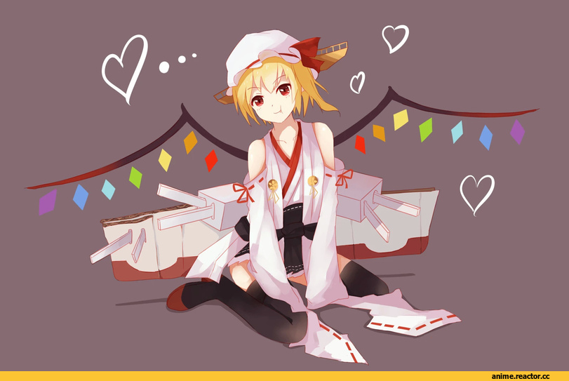 Touhou Project, Flandre Scarlet, Kongou (Kantai Collection), Kantai Collection, Anime Art, .l.l, crossover, Anime