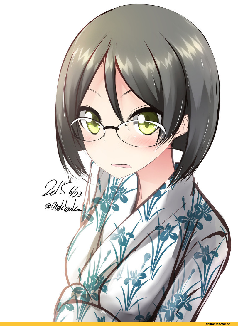 Kirishima (Kantai Collection), Kantai Collection, Nekobaka, Anime Art, Megane, Anime