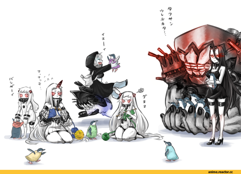 Northern Ocean Hime, Kantai Collection, Seaport Hime, Airfield Hime, Re-class Battleship, battleship hime, shide kouri, Anime