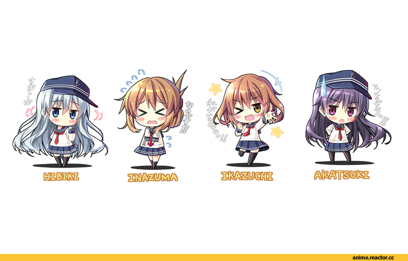 Hibiki (Kantai Collection), Kantai Collection, ikazuchi (kantai collection), Inazuma (Kantai Collection), akatsuki (kantai collection), akitsuki tsukasa, Anime