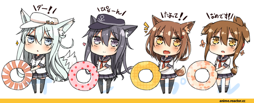 Hibiki (Kantai Collection), Kantai Collection, Inazuma (Kantai Collection), ikazuchi (kantai collection), akatsuki (kantai collection), Anime Ears, Kitsune, neko, Inumimi, verniy (kantai collection), Anime