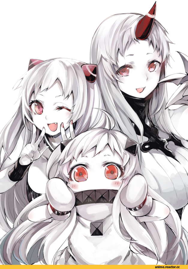 atoshi, Seaport Hime, Kantai Collection, Northern Ocean Hime, Airfield Hime, Anime