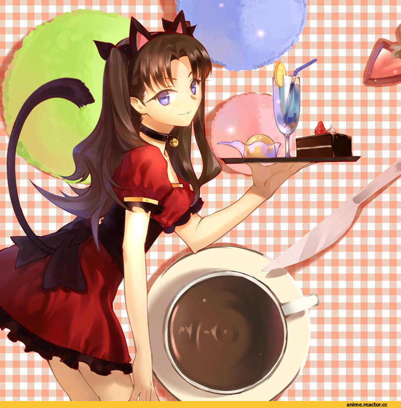 Fate (series), Rin Tohsaka, neko, Animal Ears, Maid, Anime