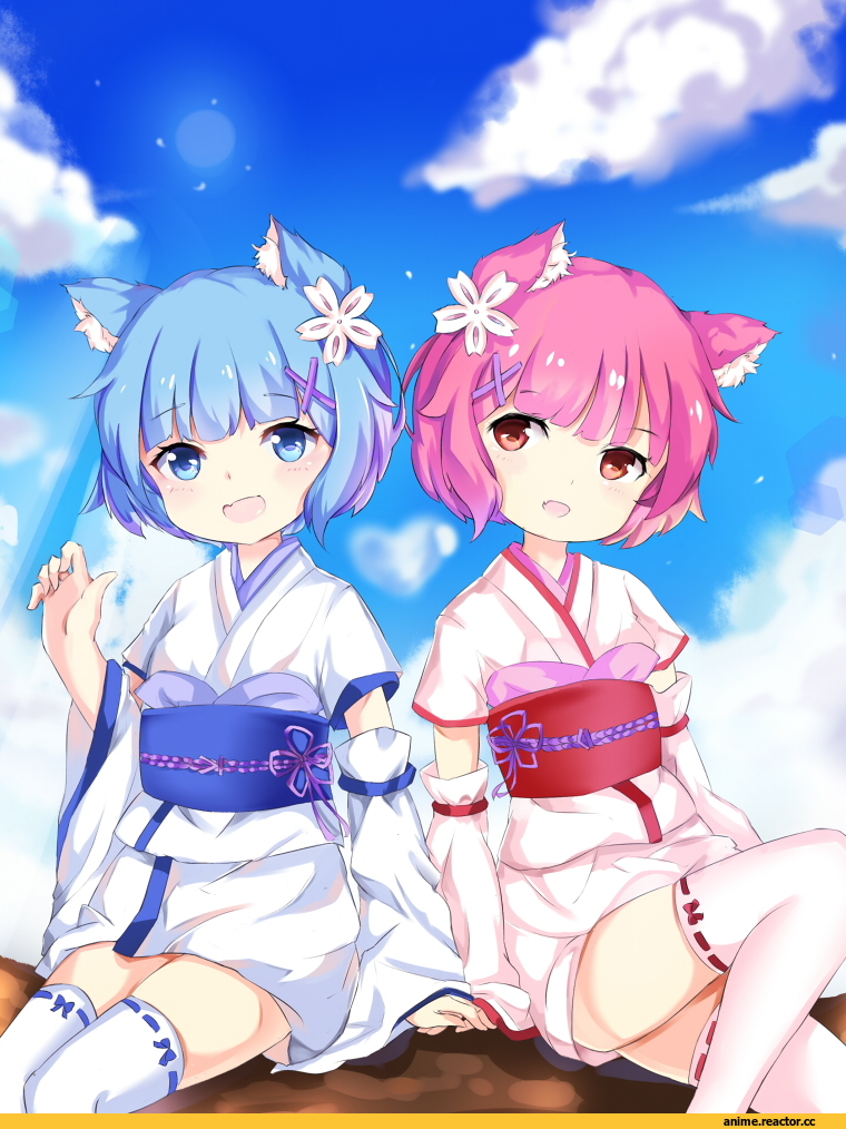 Re Zero Kara Hajimeru Isekai Seikatsu, Rem (re zero), Ram (Re Zero), Animal Ears, Anime