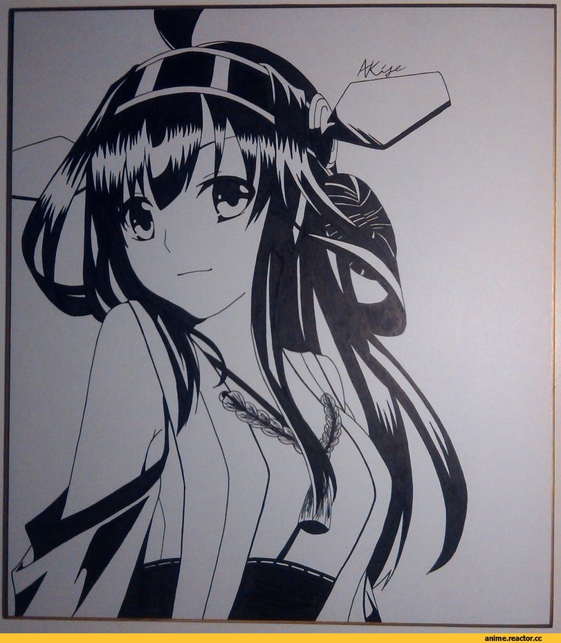 Kongou (Kantai Collection), Kantai Collection, Monochrome (Anime), Anime Art, Akije-Hirodi, Anime