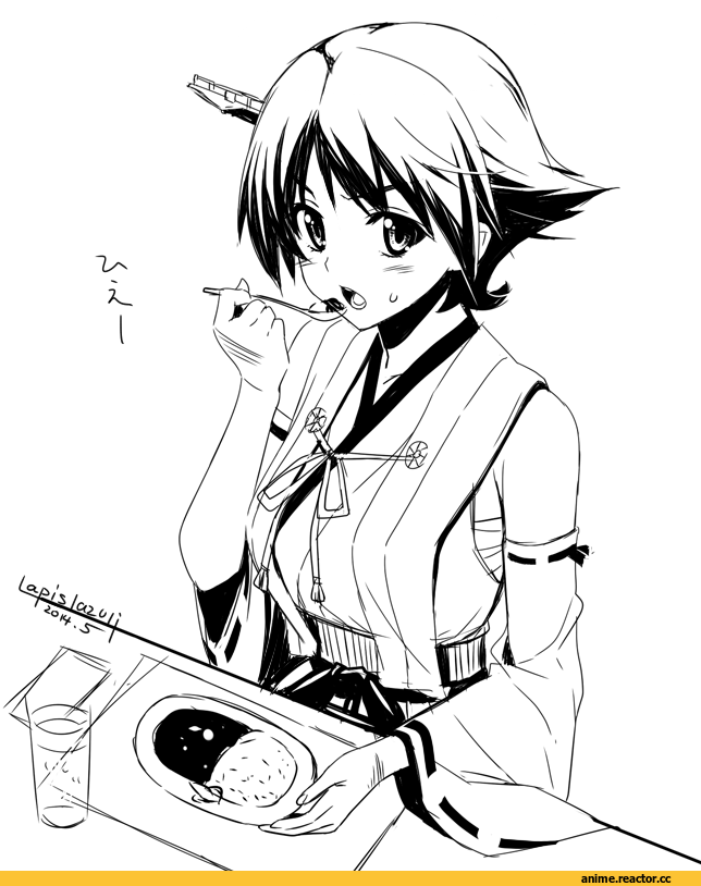 umyonge (lkakeu), hiei (kantai collection), Kantai Collection, Monochrome (Anime), Anime Art, Anime