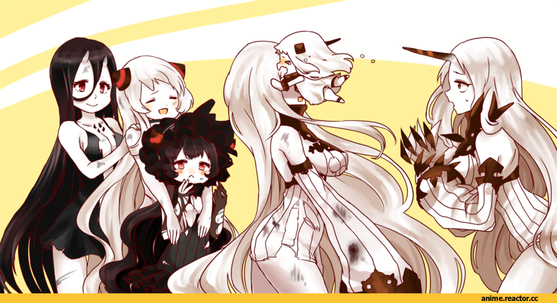 Northern Ocean Hime, Kantai Collection, Seaport Hime, Isolated Island Oni, Airfield Hime, Seaport Water Oni, kobone, battleship hime, Anime