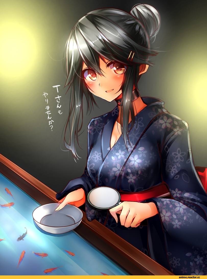 Tsukui Kachou, Anime Art, Haruna (Kantai Collection), Kantai Collection, Yukata, Anime