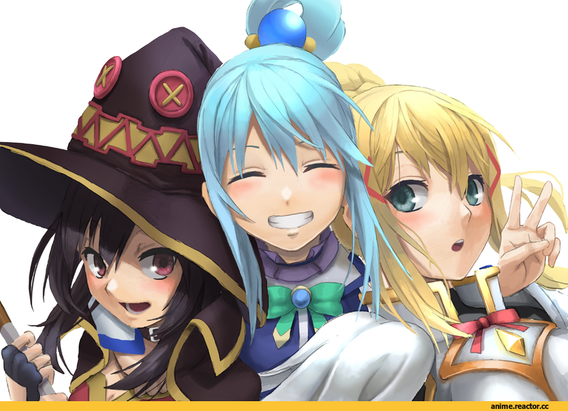 Megumin, KonoSuba, Aqua (KonoSuba), Darkness (KonoSuba), t@kuyoa, Anime