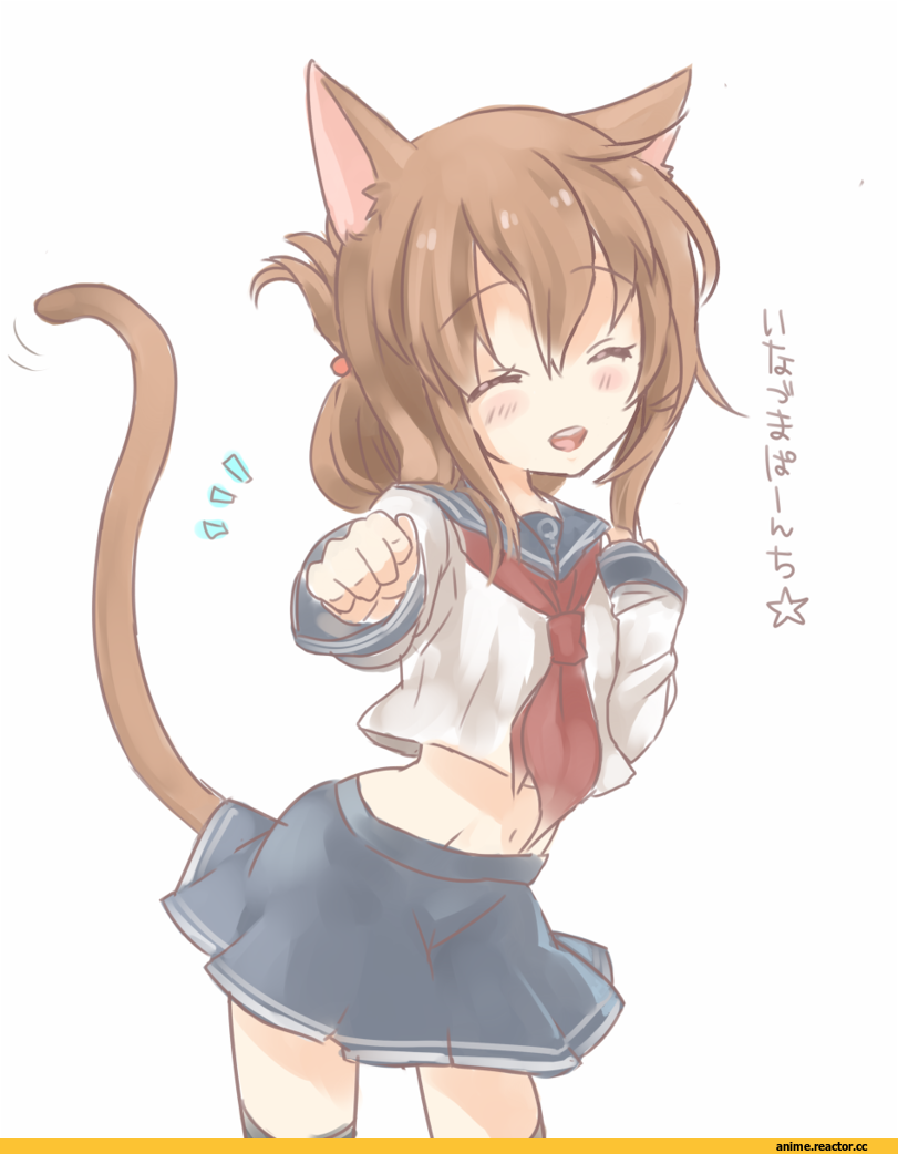 Inazuma (Kantai Collection), Kantai Collection, nekomimi, Animal Ears, Anime