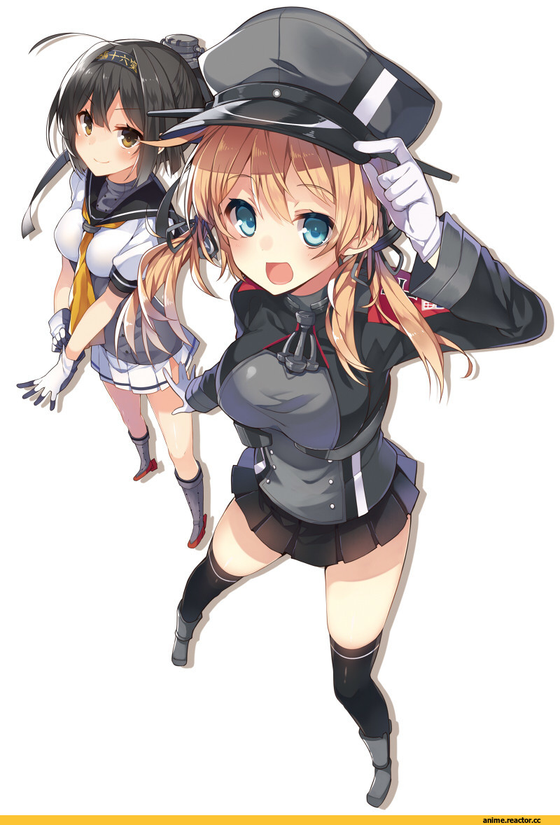 Akizuki (Kantai Collection), Kantai Collection, Prinz Eugen (Kantai Collection), Аниме арт, Mishima Kurone, Anime