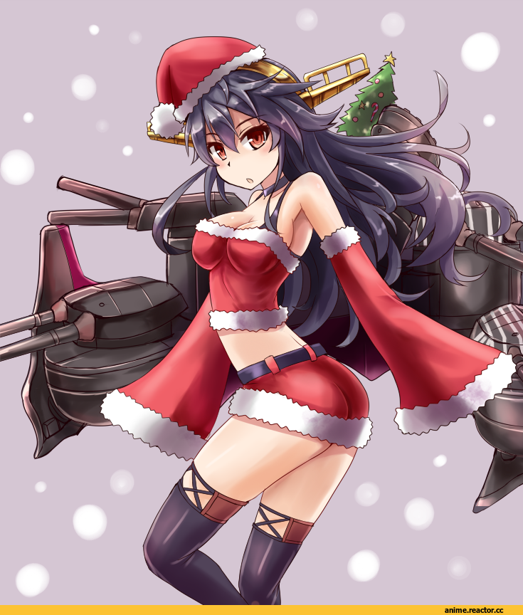 Haruna (Kantai Collection), Kantai Collection, Anime Art, sumapan, Anime Christmas, Anime