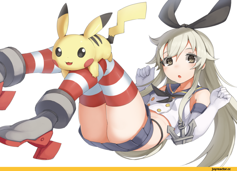 Shimakaze, Kantai Collection, Pikachu, Pokémon, фэндомы, Anime