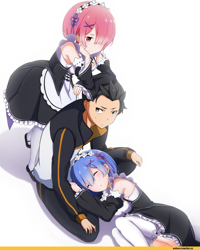 Re Zero Kara Hajimeru Isekai Seikatsu, Ram (Re Zero), Natsuki Subaru, Rem (re zero), shou (10868818), Anime