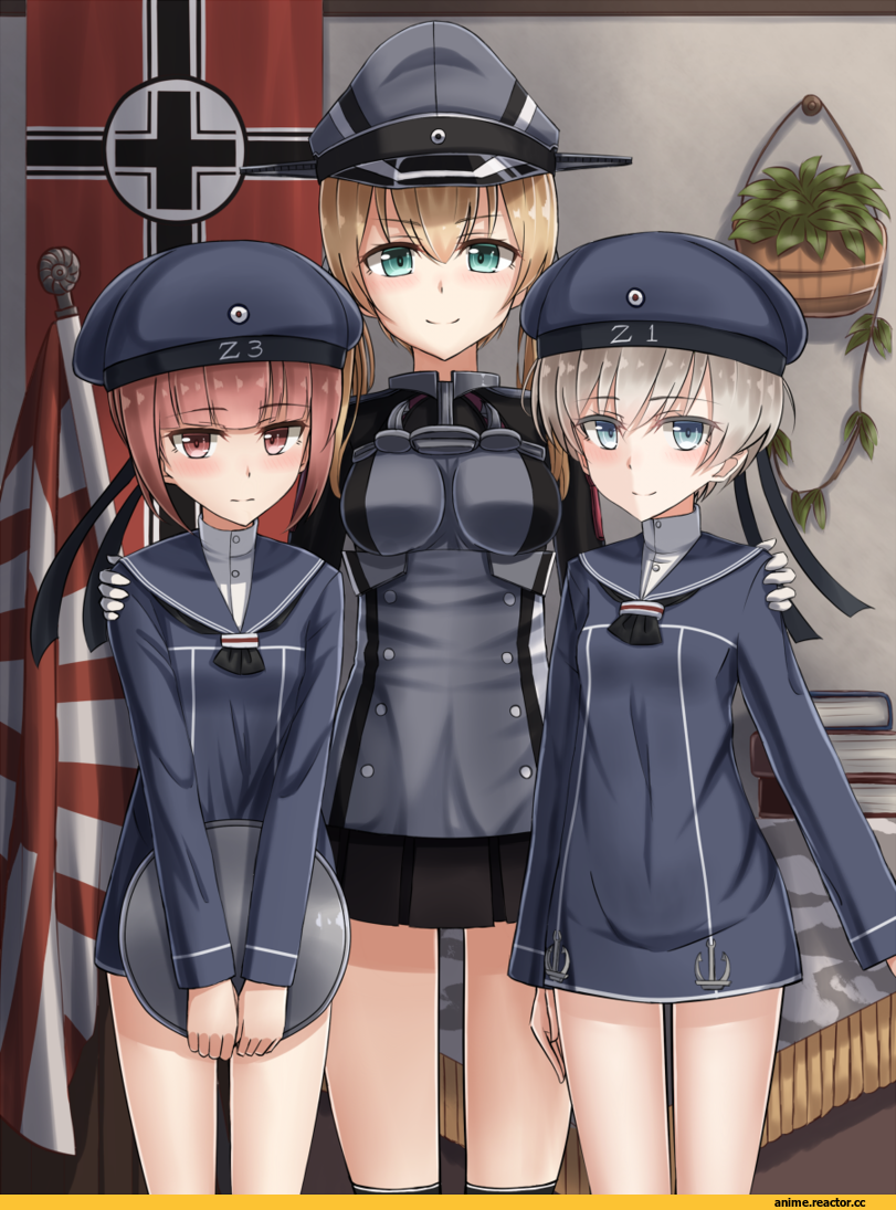 rabochicken, Prinz Eugen, Kantai Collection, Z1 Leberecht Maass (Kantai Collection), Z3 Max Schultz (Kantai Collection), Anime