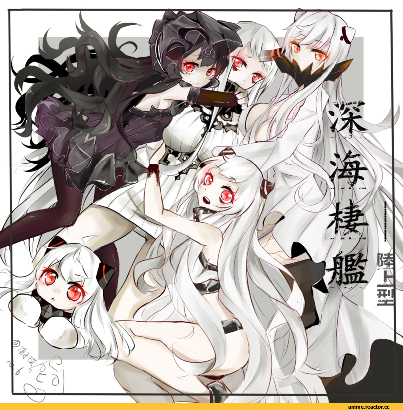 Midway Hime, Kantai Collection, Airfield Hime, Seaport Hime, Northern Ocean Hime, Isolated Island Oni, Shinkaisei-kan, Anime Art, akira (ying), Anime