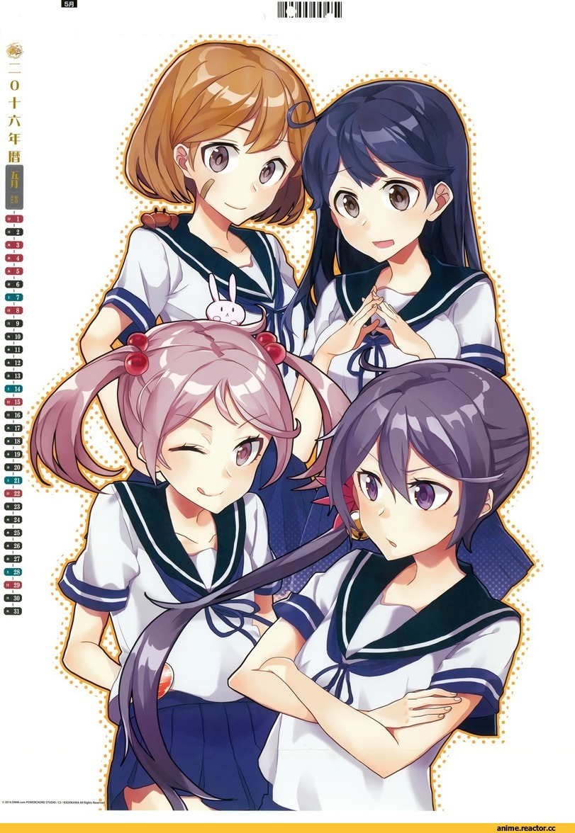 drew (drew213g), Akebono, Kantai Collection, Ushio, Sazanami (Kantai Collection), Oboro (Kantai Collection), Anime