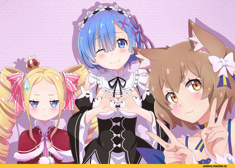 Re Zero Kara Hajimeru Isekai Seikatsu, Beatrice (Re Zero), Rem (re zero), Felix Argyle, Anime Ears, Animal Ears Kun, kukie-nyan, Anime